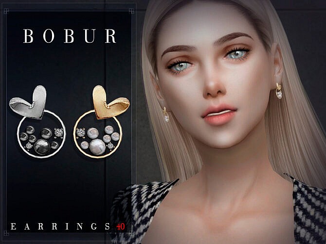 Sims 4 Pearl earrings with a heart 40 by Bobur3 at TSR
