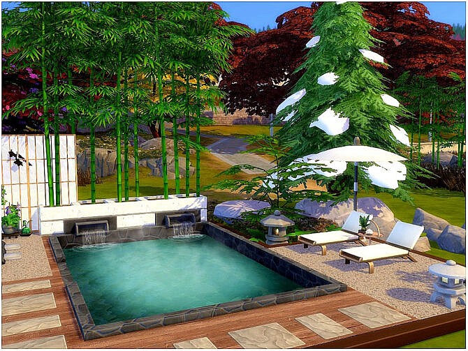Sims 4 Hot Spring Outdoor Room by lotsbymanal at TSR