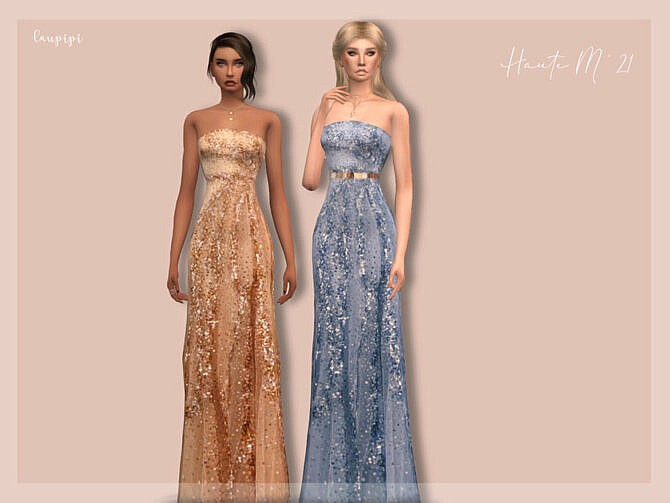 Sims 4 Embellished Dress DR404 by laupipi at TSR