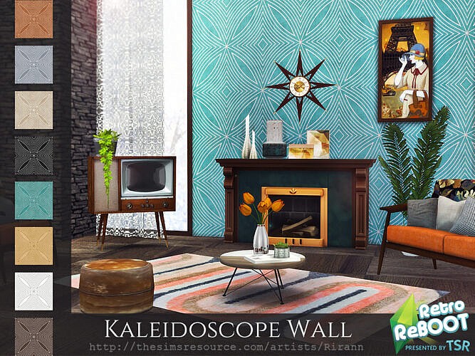 Retro Kaleidoscope Wall By Rirann
