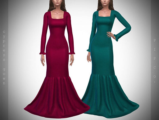 Sims 4 Cypress Gown by Pipco at TSR