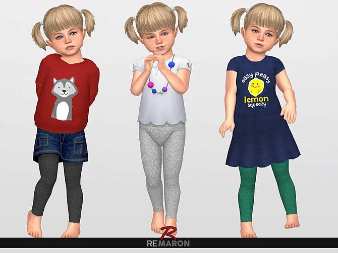 Sims 4 Leggings 01 toddler by ReMaron at TSR