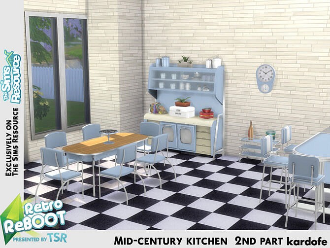 Sims 4 Retro Mid century kitchen 2nd part by kardofe at TSR