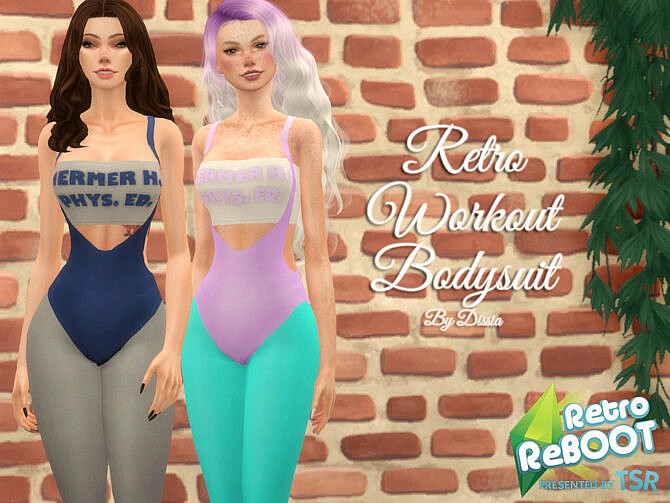 Sims 4 Retro Workout Bodysuit by Dissia at TSR