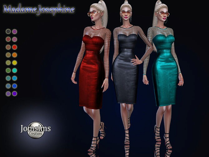 Sims 4 Madame Josephine dress by jomsims at TSR