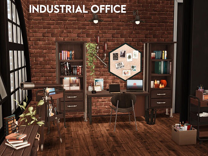Sims 4 Industrial Office by xogerardine at TSR