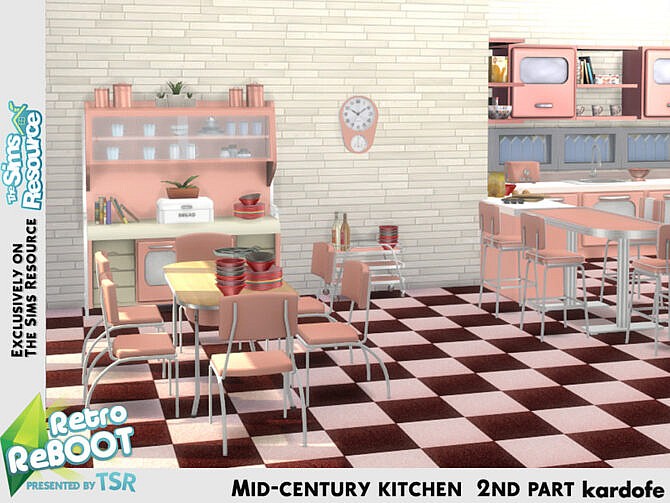 Sims 4 Retro Mid century kitchen 2nd part by kardofe at TSR