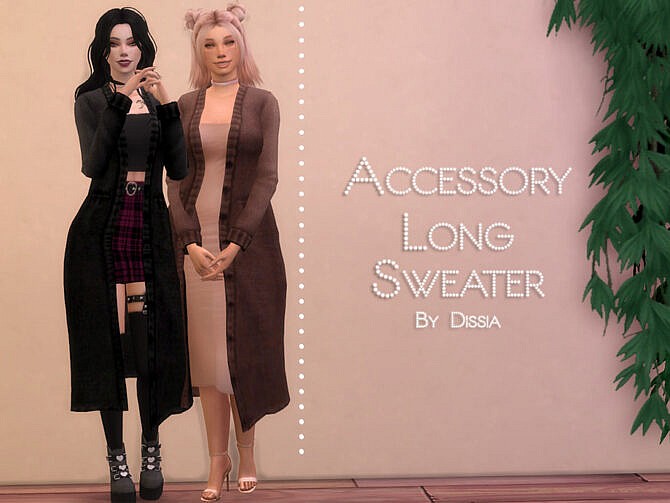 Sims 4 Accessory Long Sweater by Dissia at TSR