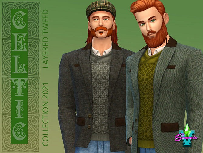 Sims 4 Celtic Layered Tweed Jacket by SimmieV at TSR