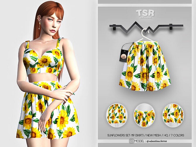 Sims 4 Sunflowers SET 119 (SKIRT) BD442 by busra tr at TSR