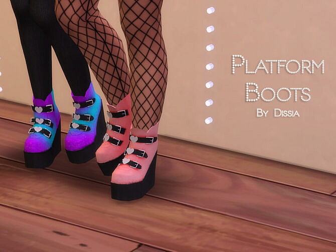 Sims 4 Platform Boots by Dissia at TSR