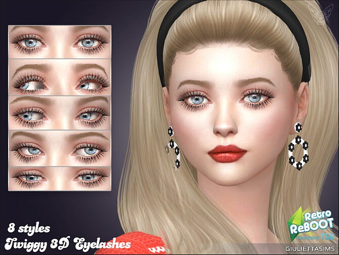 Sims 4 Retro Twiggy 3D Eyelashes by feyona at TSR