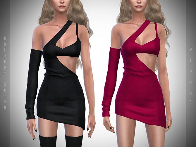 Sims 4 Kathryn Dress by Pipco at TSR