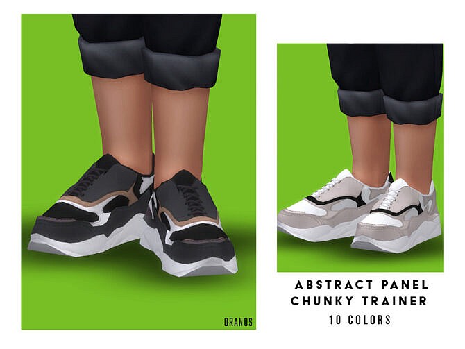 Sims 4 Abstract Panel Chunky Trainers (Child) by OranosTR at TSR