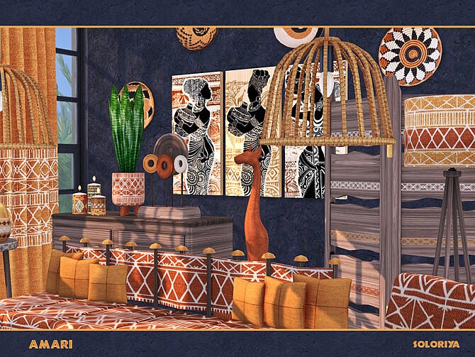 Sims 4 Amari living room by soloriya at TSR