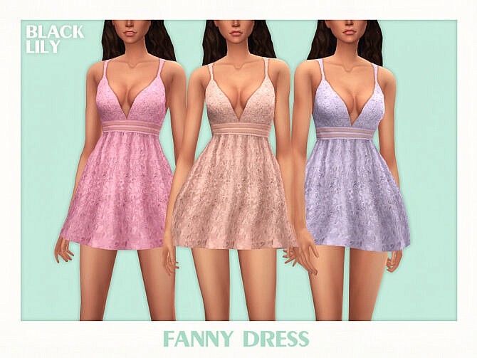 Sims 4 Fanny Dress by Black Lily at TSR