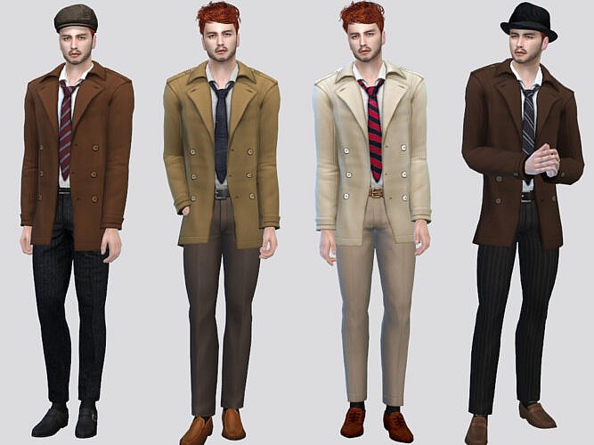 Henzo Trench Coat Jacket by McLayneSims at TSR » Sims 4 Updates