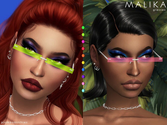 Sims 4 MALIKA glasses by Plumbobs n Fries at TSR