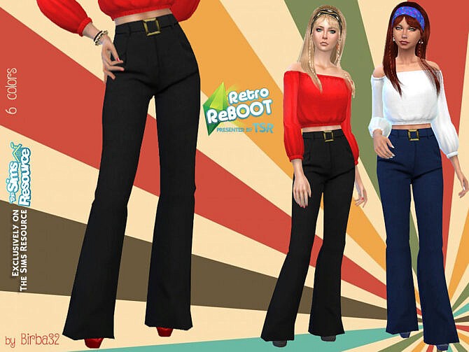 Sims 4 Retro 70s elegant trousers by Birba32 at TSR
