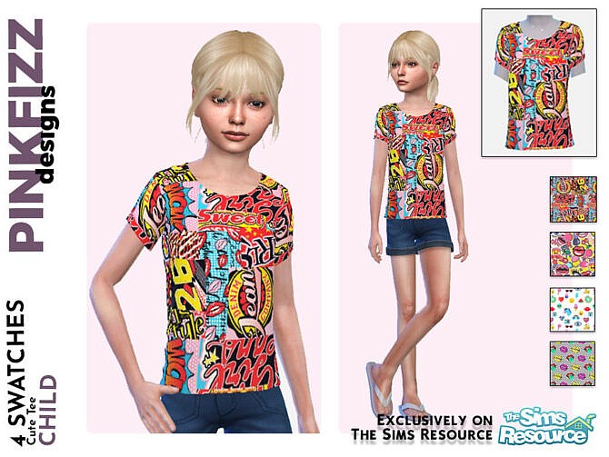 Sims 4 Cute Tee by Pinkfizzzzz at TSR