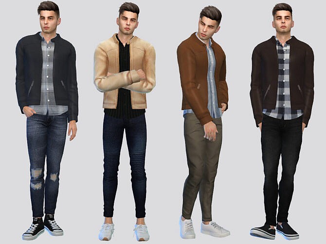 Sims 4 Clyde Leather Jacket by McLayneSims at TSR