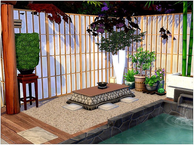 Sims 4 Hot Spring Outdoor Room by lotsbymanal at TSR