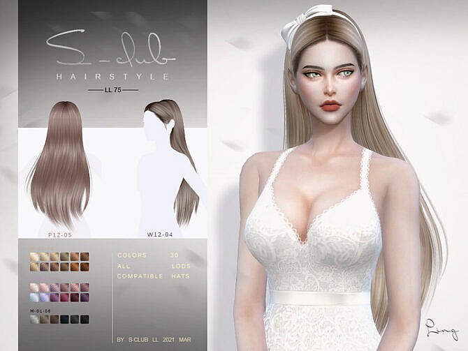 Sims 4 Long hair n74 Ling by S Club LL at TSR