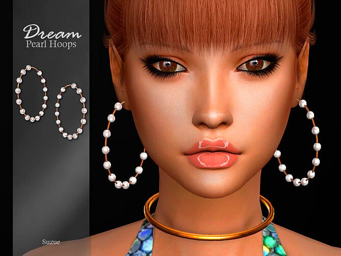 Sims 4 Dream Hoops Earrings by Suzue at TSR