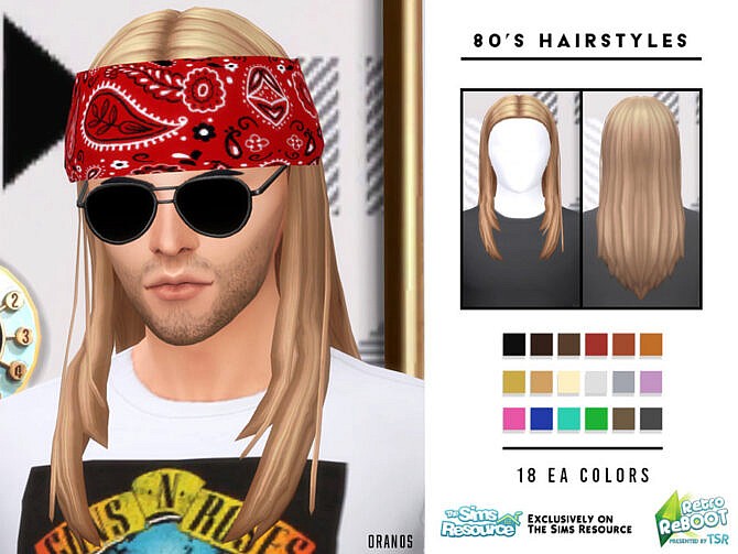 Sims 4 Retro 80s Male Hairstyle by OranosTR at TSR