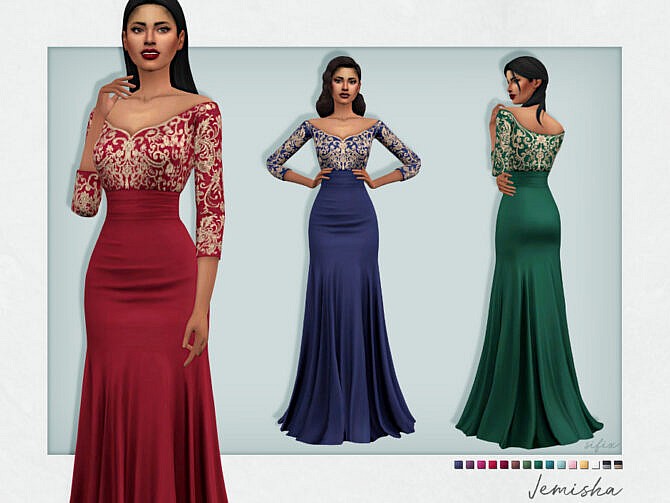 Sims 4 Jemisha Dress by Sifix at TSR