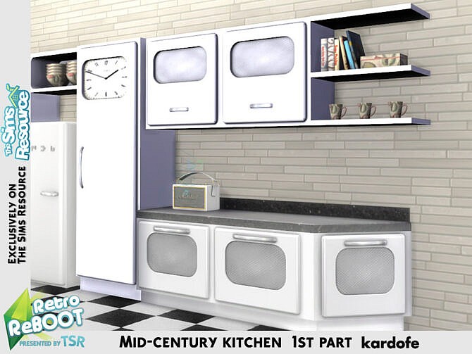 Sims 4 Retro Mid century kitchen 1st part by kardofe at TSR