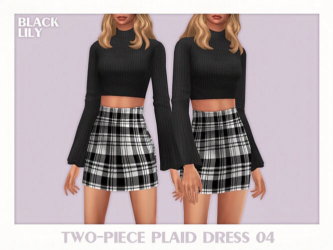 Two-piece Plaid Dress 04 By Black Lily