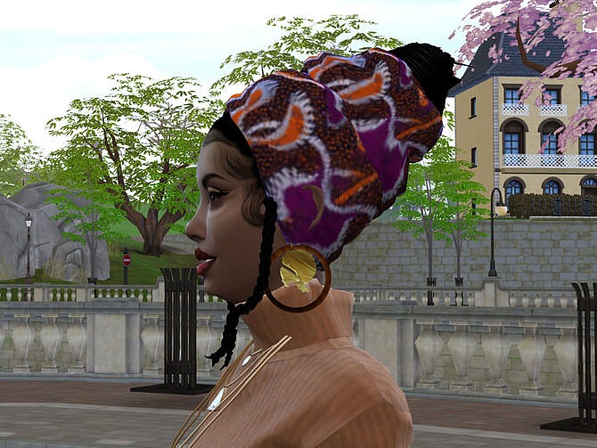 Sims 4 African Head Wrap Updo #III by drteekaycee at TSR