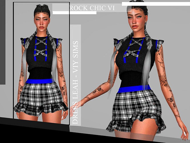 Rock Chic VI Dress LEAH by Viy Sims at TSR » Sims 4 Updates