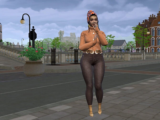 Sims 4 African Head Wrap Updo #III by drteekaycee at TSR