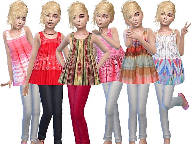 Sims 4 Long top child girls by TrudieOpp at TSR