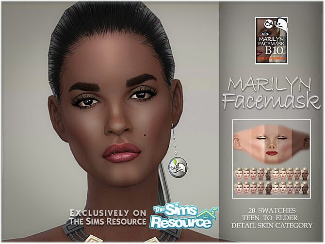 Sims 4 Marilyn facemask by BAkalia at TSR