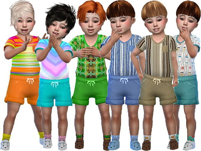 Sims 4 Toddler boy short outfit by TrudieOpp at TSR