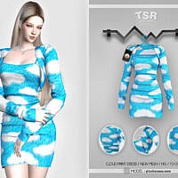 Cloud Print Dress Bd448 By Busra-tr