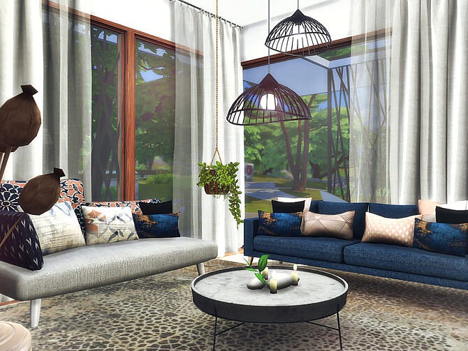 Sims 4 Neve Living Room by Rirann at TSR