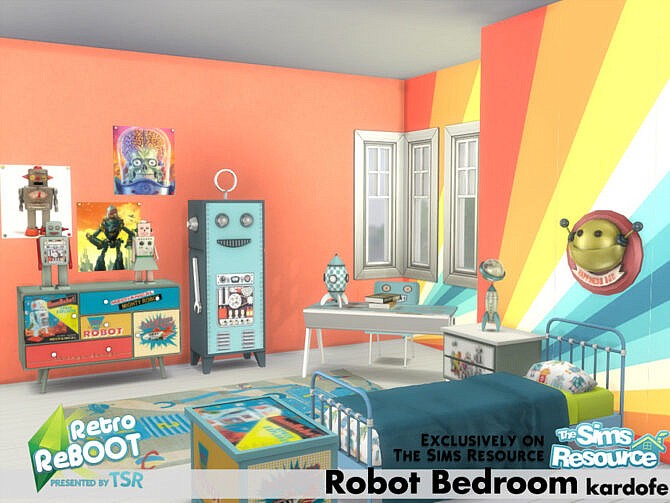Sims 4 Retro Robot bedroom by kardofe at TSR