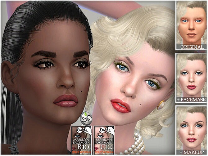 Sims 4 Marilyn facemask by BAkalia at TSR
