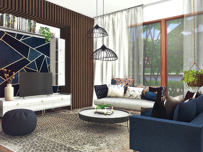 Sims 4 Neve Living Room by Rirann at TSR