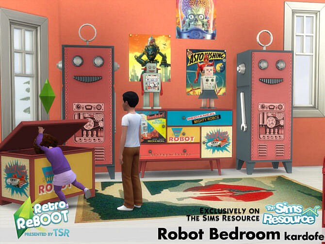 Sims 4 Retro Robot bedroom by kardofe at TSR