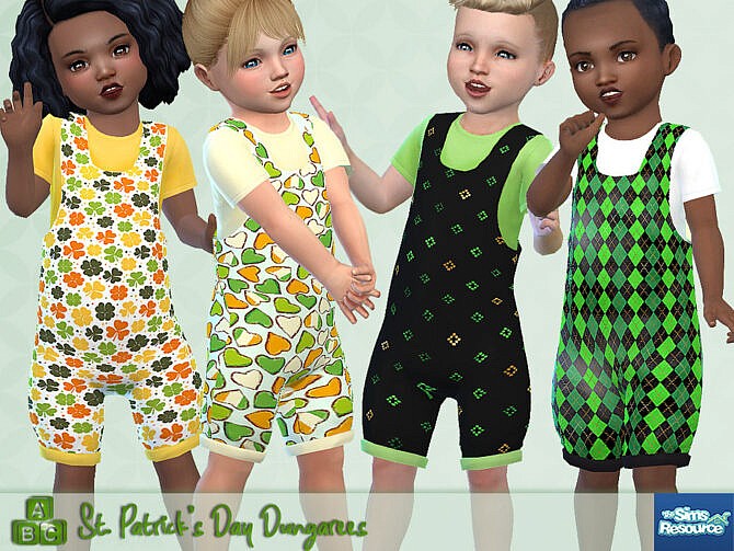 Sims 4 St. Patricks Day Dungarees by Pelineldis at TSR