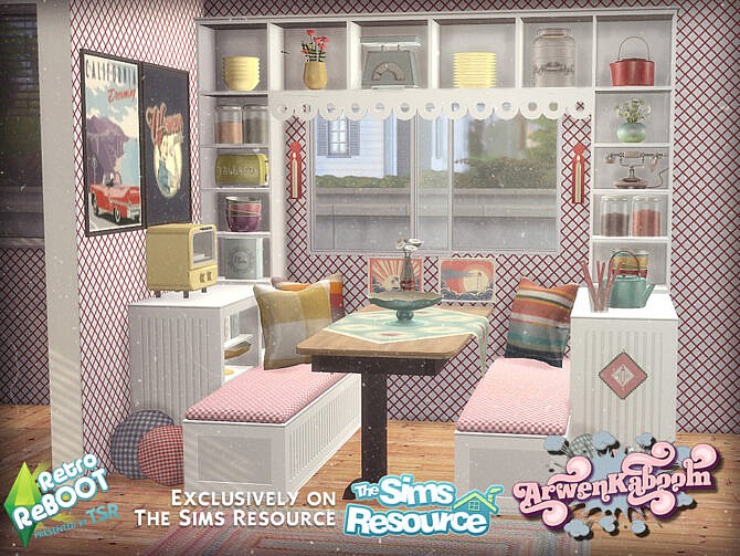 Sims 4 Retro Deco Set by ArwenKaboom at TSR