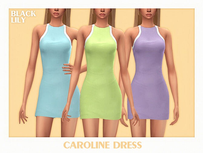 Sims 4 Caroline Dress by Black Lily at TSR