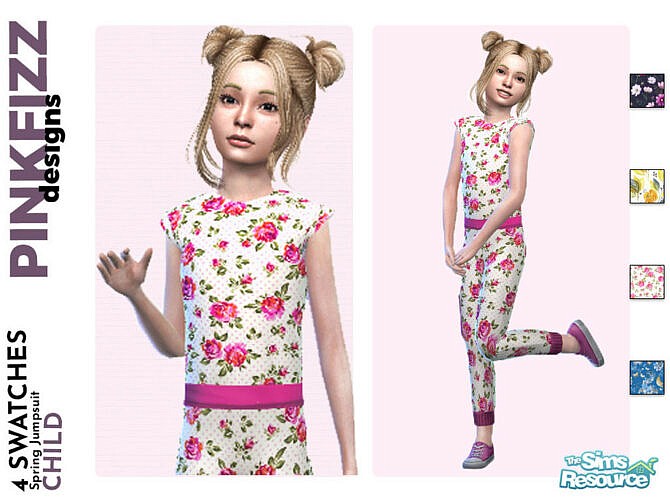 Sims 4 Spring Jumpsuit by Pinkfizzzzz at TSR