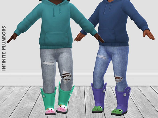 Sims 4 IP Toddler Animal Face Wellies by InfinitePlumbobs at TSR