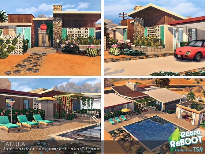 Sims 4 Retro Talula house by Rirann at TSR